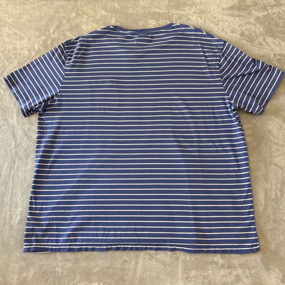 Polo Ralph Lauren‎ Striped T-Shirt Men's XXL Blue White Pocket Cotton Casual - Picture 3 of 9